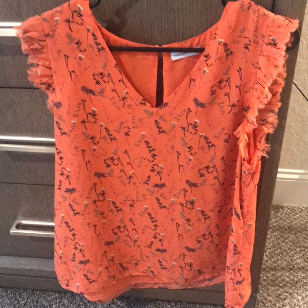 Orange floral top